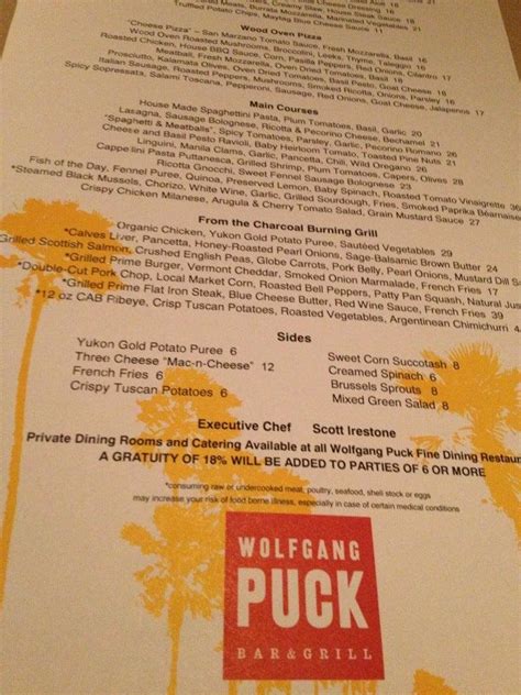 wolfgang puck menu.